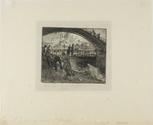 Schleuse des Canal Saint-Martin von Louis Auguste Lepère