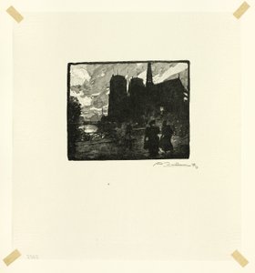 Notre-Dame, Abend, Tafel acht aus Le Long de la Seine et des Boulevards von Louis Auguste Lepère