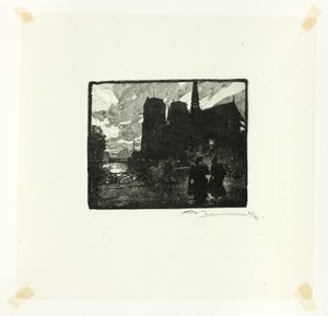 Notre-Dame, Abend, Platte acht aus Le Long de la Seine et des Boulevards von Louis Auguste Lepère