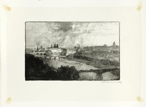 Paris, gesehen vom Pavillon de Flore, Platte elf aus Le Long de la Seine et des Boulevards von Louis Auguste Lepère