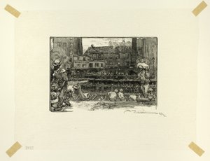 Gipsentlader, Platte drei aus Le Long de la Seine et des Boulevards von Louis Auguste Lepère
