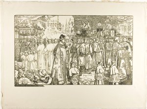 Die Fronleichnamsprozession, Nantes von Louis Auguste Lepère