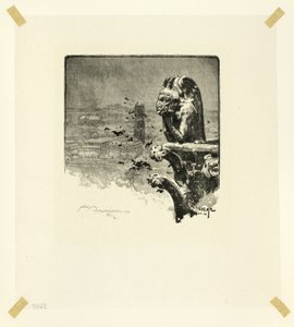 Der Vampir von Notre-Dame, Tafel neun aus Le Long de la Seine et des Boulevards von Louis Auguste Lepère