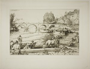 Der Wasserplatz am Pont Marie von Louis Auguste Lepère