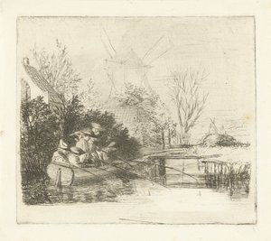Angler bei einem Fluss von Louis Bernard Coclers