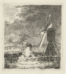 Mühle in einer Polderlandschaft von Louis Bernard Coclers