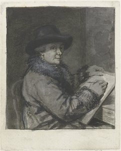 Porträt des Künstlers Johannes Janson, zeichnend von Louis Bernard Coclers