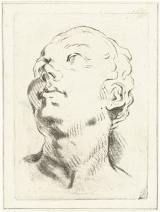 Studienblatt mit einem nach oben gerichteten Kopf von Louis Bernard Coclers