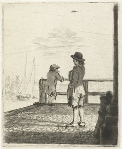 Zwei Matrosen warten im Hafen