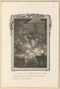 Die Hungersnot durch den Befehl von Ceres verbreitet ihr Gift über Eresicthon, während er schlief