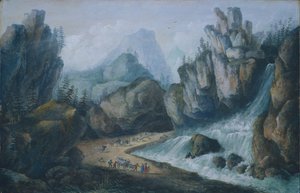 Sturzbach und Wasserfall in den Alpen