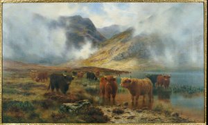 Am Loch Treachlan, Glencoe, Morgennebel, 1907