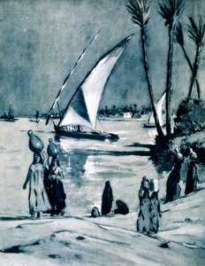 Wasser vom Nil holen, Kairo, Ägypten, 1928 von Louis Cabanes