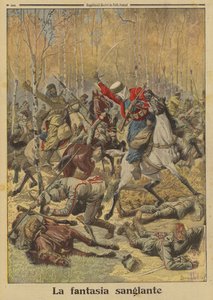 Algerische Goumiers der französischen Armee besiegen eine größere Gruppe deutscher Kavallerie, Erster Weltkrieg von Louis Charles (after) Bombled