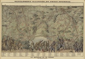 Panoramablick auf das Schlachtfeld der Somme, Frankreich, Erster Weltkrieg von Louis Charles (after) Bombled