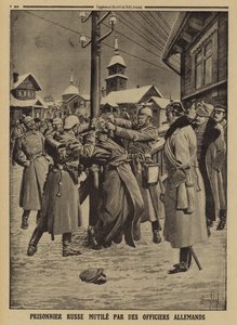 Russischer Kriegsgefangener von deutschen Offizieren verstümmelt, Erster Weltkrieg