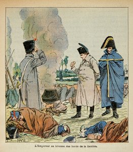 Illustration von Louis Bombled (1862-1927) aus dem Buch „Das Memorial von St. Helena“ von Graf Emmanuel de Las Cases (1766-1842): Napoleon isst während eines Biwaks das Brot der Soldaten von Louis Charles Bombled