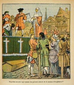Illustration aus dem Buch „The Memorial of Saint Helene“ von Graf Emmanuel de Las Cases: Öffentliche Hinrichtung in England im 18. Jahrhundert