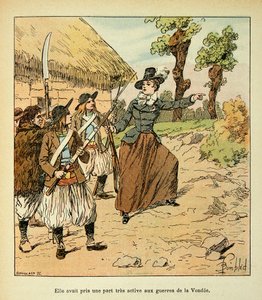 Illustration von Louis Bombled (1862-1927) aus dem Buch „Das Memorial von Saint Helena“ von Graf Emmanuel de Las Cases (1766-1842): Krieg der Vendée, Privatbesitz von Louis Charles Bombled