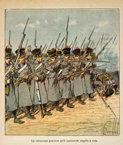 Illustration aus dem Buch „The Memorial of Saint Helene“ von Graf Emmanuel de Las Cases: Die Franzosen während der Schlacht von Lutzen im Jahr 1813 von Louis Charles Bombled