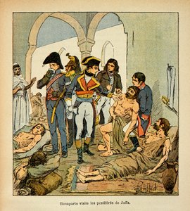 Illustration von Louis Bombled aus dem Buch „Das Memorial von Saint Helene“ von Graf Emmanuel de Las Cases: Bonaparte besucht die Pestkranken von Jaffa von Louis Charles Bombled