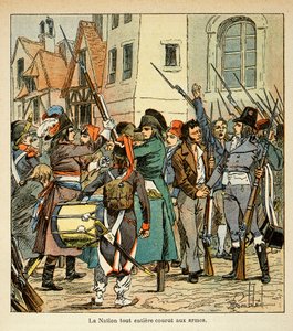 Illustration aus dem Buch „The Memorial of Saint Helene“ von Graf Emmanuel de Las Cases: Die gesamte Nation griff zu den Waffen gegen die Engländer von Louis Charles Bombled