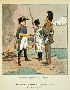 Illustration von Louis Bombled (1862-1927) aus dem Buch „Das Memorial von St. Helena“ von Graf Emmanuel de Las Cases (1766-1842): Marschall Pierre Augereau (1757-1816), Herzog von Castiglione von Louis Charles Bombled