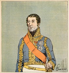 Illustration aus dem Buch „The Memorial of Saint Helene“ von Graf Emmanuel de Las Cases: Porträt von Marschall Edouard Mortier, Herzog von Trevise von Louis Charles Bombled