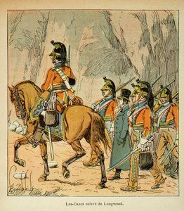 Illustration aus dem Buch „The Memorial of Saint Helene“ von Graf Emmanuel de Las Cases: Las Cases wird auf Befehl von Hudson Lowe verhaftet von Louis Charles Bombled