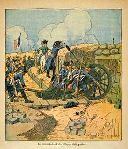 Illustration von Louis Bombled (1862-1927) aus dem Buch „Das Memorial von Saint Helena“ von Graf Emmanuel de Las Cases (1766-1842): Napoleon Bonaparte bei der Belagerung von Toulon im Jahr 1793, Private Sammlung