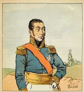 Illustration von Louis Bombled aus dem Buch „Das Memorial von Saint Helene“ von Graf Emmanuel de Las Cases: Porträt von Marschall Emmanuel de Grouchy von Louis Charles Bombled