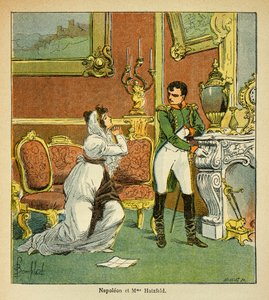 Illustration von Louis Bombled aus dem Buch „Das Memorial von Saint Helene“ von Graf Emmanuel de Las Cases: Gnade des Kaisers Napoleon gegenüber der Prinzessin von Hatzfeld, die um die Gnade für ihren Mann bittet