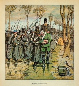 Die Armee der Loire von Eugene Sergent, genannt Grenest, illustriert von Louis Bombled (Französisch-Deutscher Krieg; Feldzug 1870-1871): Rückzug der deutschen Armee nach der Schlacht von Coulmiers am 9. November 1870