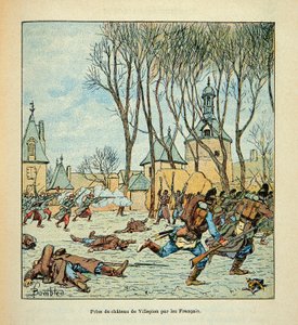 Die Armee der Loire von Eugene Sergent, illustriert von Louis Bombled (Deutsch-Französischer Krieg; Feldzug von 1870-1871): Eroberung des Schlosses von Villepion durch die Franzosen am 1. Dezember 1870 von Louis Charles Bombled