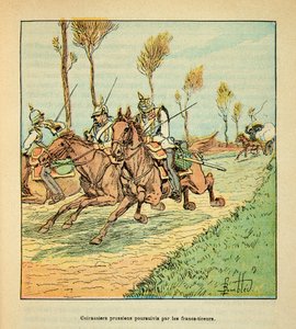 Die Armee der Loire: Preußische Kürassiere von Freischärlern verfolgt, Oktober 1870 von Louis Charles Bombled