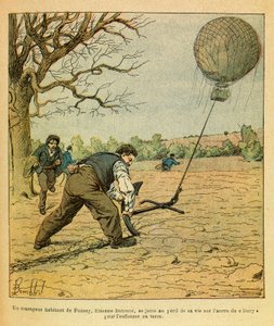 Die östliche Armee: Schlacht von Nuits-Saint-Georges; Bauern versuchen, einen Beobachtungsballon zu halten von Louis Charles Bombled