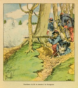 Die östliche Armee: Unter dem Befehl von General Dupre, ein Schuster des 32. Marschregiments in der Schlacht von La Bourgonce im Oktober 1870