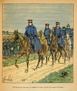 Die Ost-Armee von Eugene Sergeant, illustriert von Louis Bombled: General Werder und sein Generalstab in Dijon von Louis Charles Bombled