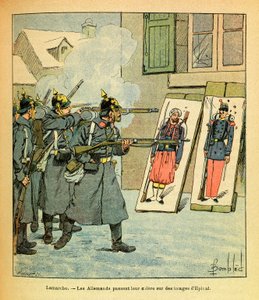 Die Ost-Armee von Eugene Sergeant, illustriert von Louis Bombled: Deutsche Soldaten zerstören Bilder in Lamarche