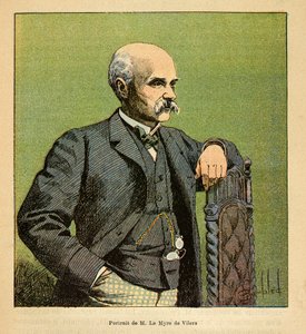Der Krieg in Madagaskar - Anekdotische Geschichte der französischen Expeditionen von 1885-1895 von Henri Galli dit Galllichet (1854-1922), illustriert von Louis Bombled (1862-1927): Porträt von M. Le Myre de Vilers (1833-1918) Resident General in Madagaska von Louis Charles Bombled