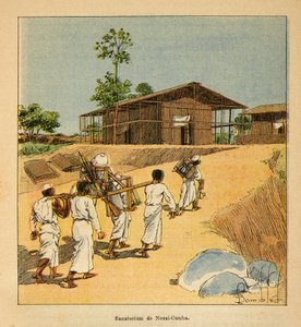 Der Krieg in Madagaskar - Anekdotische Geschichte der französischen Expeditionen von 1885-1895 von Henri Galli, illustriert von Louis Bombled: Ein Sanatorium in Nossi-Cumba im 19. Jahrhundert von Louis Charles Bombled