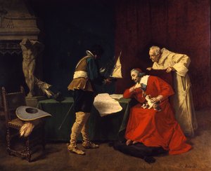 Richelieu studiert die Angriffspläne für die Belagerung von La Rochelle von Louis Debras