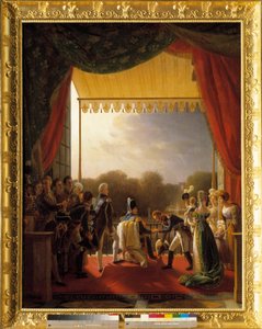 Ludwig XVIII., umgeben von Mitgliedern der königlichen Familie, auf dem Balkon der Tuilerien, bei der Rückkehr der Armee aus Spanien, 2. Dezember