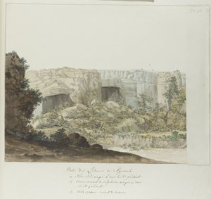 Teil der Latomies-Höhlen bei Syrakus (Voyage en Italie, en Sicile et à Malte - 1778)
