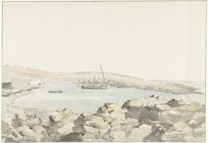 Ansicht des Hafens von Luogo Vivo (Voyage en Italie, en Sicile et à Malte - 1778) von Louis Ducros