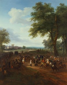 Napoleon wird von Friedrich Herzog von Württemberg empfangen, 2. Oktober von Louis Etienne Watelet