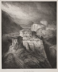 Kirche Saint Jean, Thiers, Auvergne von Louis Eugene Gabriel Isabey