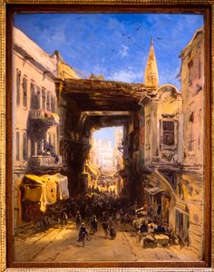 Straße in der Kasbah von Algier von Louis Eugene Gabriel Isabey