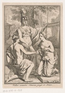 Minerva vereint Merkur und die Personifikation der Natur von Louis Fabritius Dubourg