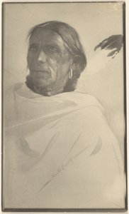 Fotografie eines Gemäldes eines amerikanischen Ureinwohners (signiert Gerald Cassidy) von Louis Fleckenstein